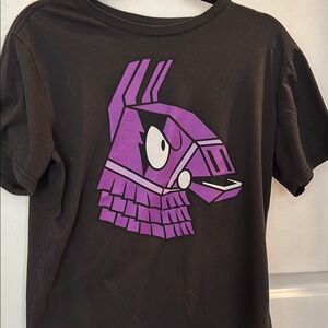 Kids Black T-Shirt with Fortnite graphic